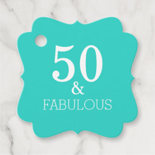 50と素晴らしい誕生日パーティーターコイズかわいい フェイバータグ