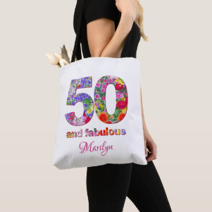 50と素晴らしい誕生日パーティートバッグモダン。 トートバッグ