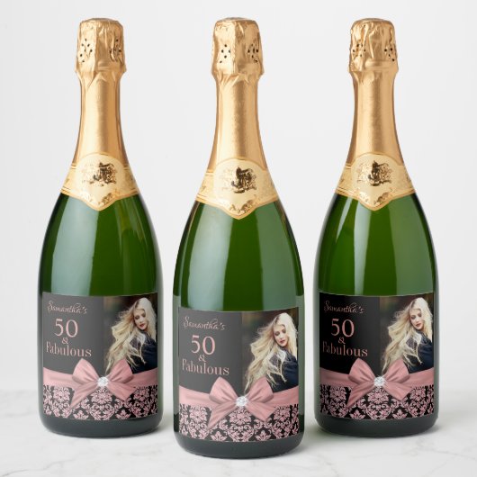 50と素晴らしい誕生日パーティーボトルラベル スパークリングワインラベル (ボトル)