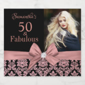 50と素晴らしい誕生日パーティーボトルラベル スパークリングワインラベル (シングルラベル)