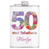 50と素晴らしい誕生日パーティーモダンフラスコ フラスク (正面)