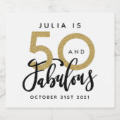 50と素晴らしい誕生日パーティーラベル スパークリングワインラベル (シングルラベル)