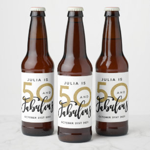50と素晴らしい誕生日パーティーラベル ビールラベル