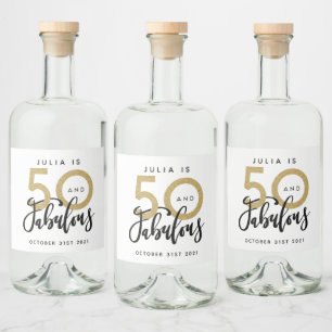 50と素晴らしい誕生日パーティーラベル リキュールボトルラベル