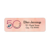 50と素晴らしい誕生日パーティー差出人住所 ラベル (正面)