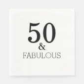 50と素晴らしい誕生日パーティー白黒2022 スタンダードランチョンナプキン (正面)
