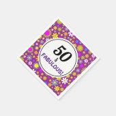 50と素晴らしい誕生日パーティー紙ナプキンス スタンダードカクテルナプキン (角)