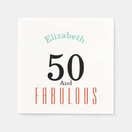 50と素晴らしい誕生日パーティー紙ナプキン スタンダードカクテルナプキン