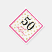 50と素晴らしい誕生日パーティー紙ナプキン スタンダードカクテルナプキン (角)