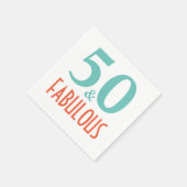 50と素晴らしい誕生日パーティー紙 スタンダードカクテルナプキン (角)