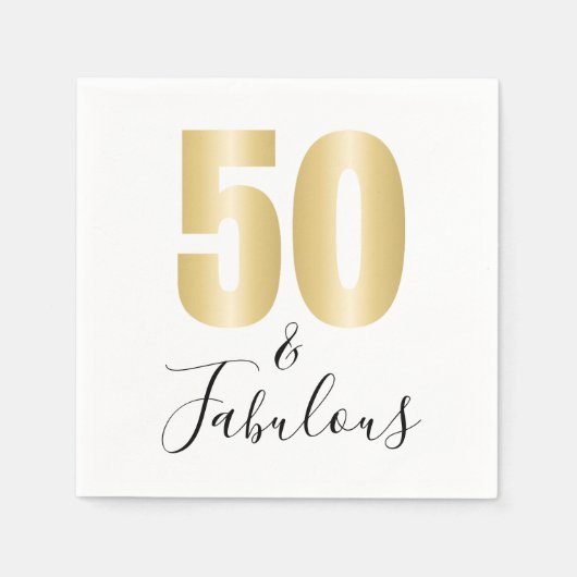 50と素晴らしい誕生日パーティー スタンダードカクテルナプキン (正面)