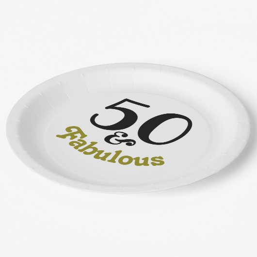 50と素晴らしい誕生日パーティー ペーパープレート (アングル)