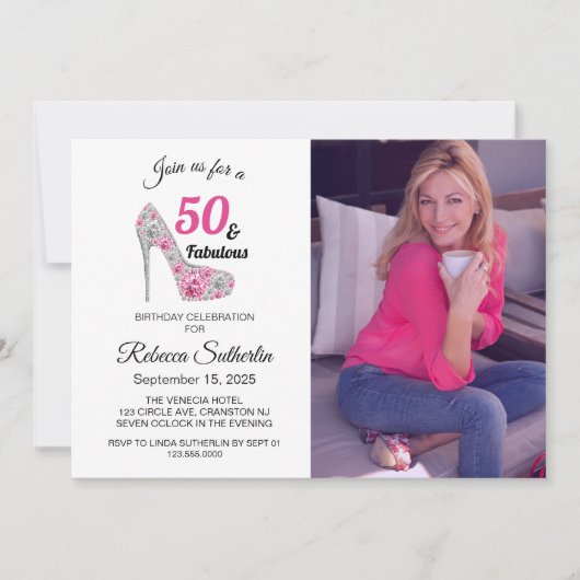 50と素晴らしい誕生日パーティー 招待状 (正面)