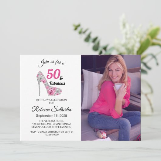 50と素晴らしい誕生日パーティー 招待状 (スタンド正面)