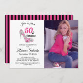 50と素晴らしい誕生日パーティー 招待状 (正面/裏面)