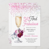 50と素晴らしい誕生日パーティー 招待状 (正面/裏面)