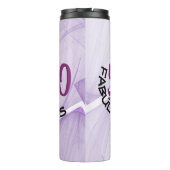 50と素晴らしい誕生日パープル&ブラックタイポグラフィ タンブラー (裏面)