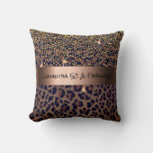50と素晴らしい誕生日ヒョウ柄のガラス名 クッション (正面)