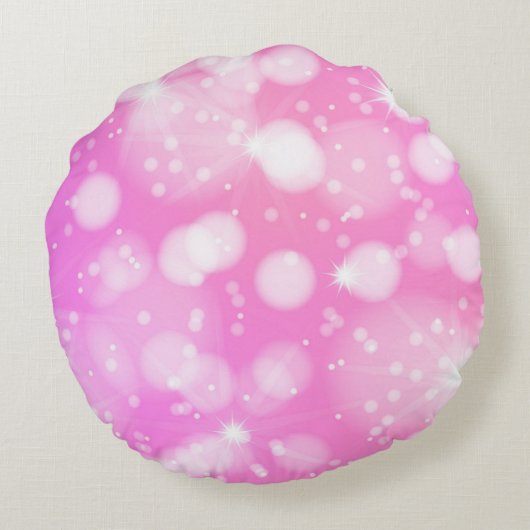 50と素晴らしい誕生日ピンクパープルキラキラ ラウンドクッション (裏面)