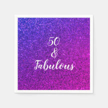 50と素晴らしい誕生日ピンクパープルグリッターシック