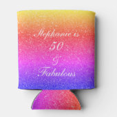 50と素晴らしい誕生日ピンクパープルグリッターホワイト 缶クーラー (裏面)