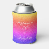50と素晴らしい誕生日ピンクパープルグリッターホワイト 缶クーラー (缶裏面)