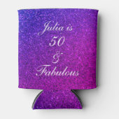 50と素晴らしい誕生日ピンクパープルグリッター グラデーション 缶クーラー (正面)
