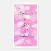 50と素晴らしい誕生日ピンクパープルバラグリッター (正面)