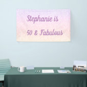50と素晴らしい誕生日ピンクホワイトパープルグラデーション 横断幕 (トレードショー)