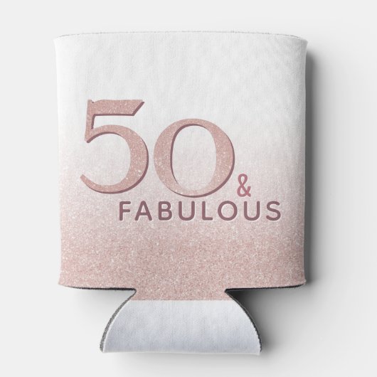 50と素晴らしい誕生日ピンクモダンタイポグラフィ 缶クーラー (裏面)