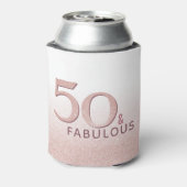 50と素晴らしい誕生日ピンクモダンタイポグラフィ 缶クーラー (缶裏面)