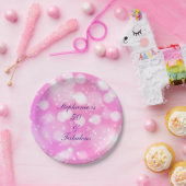 50と素晴らしい誕生日ピンクローズパープルキラキラ ペーパープレート (パーティー)