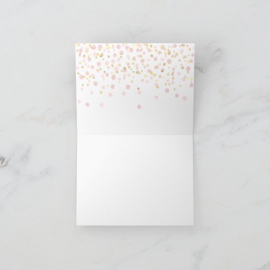 50と素晴らしい誕生日フェスティバル金ゴールドピンクトートバッグ サンキューカード (内部)