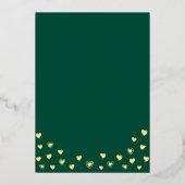 50と素晴らしい誕生日フォトエメラルドグリーン&金ゴールド 箔招待状 (裏面)