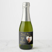 50と素晴らしい誕生日ブラックウィーズミニ スパークリングワインラベル (正面)