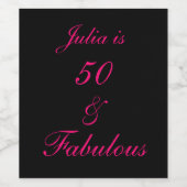 50と素晴らしい誕生日ブラックホットピガーリーンク ワインラベル (シングルラベル)