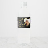 50と素晴らしい誕生日ブラック金ゴールドありがとう ペットボトルラベル (正面)