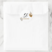 50と素晴らしい誕生日ブラック金ゴールドパーティーバルーン ラウンドシール (バッグ)