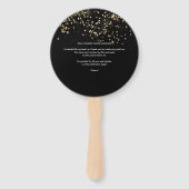 50と素晴らしい誕生日ブラック金ゴールド紙吹雪 ハンドファン (裏面)