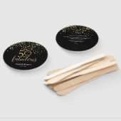 50と素晴らしい誕生日ブラック金ゴールド紙吹雪 ハンドファン (組立なし)