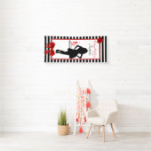 50と素晴らしい誕生日ブラック/ホワイトストライプバナー 横断幕 (インサイチュ)