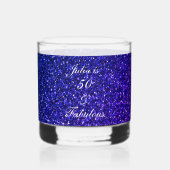 50と素晴らしい誕生日ブルーグリッターギフトの好意 ウイスキーグラス (裏面)