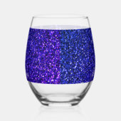 50と素晴らしい誕生日ブルーグリッターギフトの好意 ステムなしワイングラス (右)