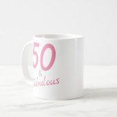 50と素晴らしい誕生日マグ コーヒーマグカップ (正面左)