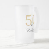 50と素晴らしい誕生日マグ フロストグラスビールジョッキ (正面右)