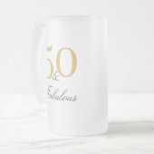 50と素晴らしい誕生日マグ フロストグラスビールジョッキ (正面左)