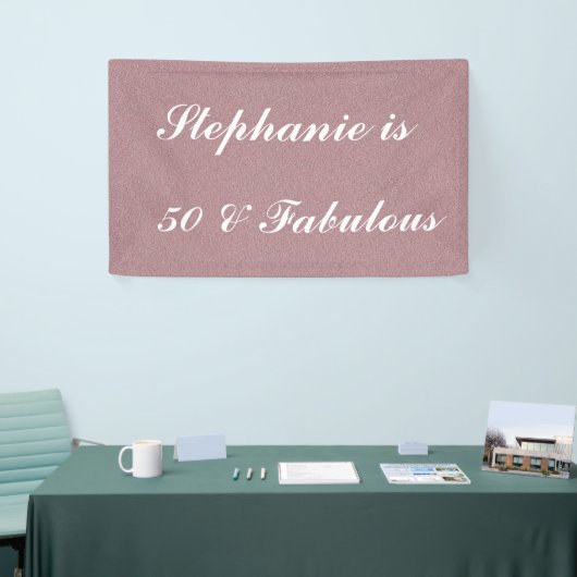 50と素晴らしい誕生日マルサラピンクホワイトクラス 横断幕 (トレードショー)