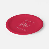 50と素晴らしい誕生日モダンスクリプトレッド ペーパープレート (アングル)