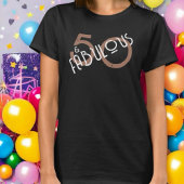 50と素晴らしい誕生日モノグラムブラウンホワイトシック Tシャツ