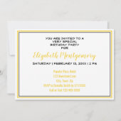 50と素晴らしい誕生日ヴィンテージガーリー花 招待状 (裏面)